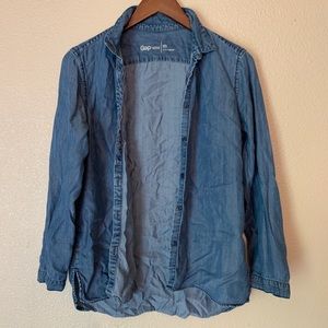 Gap 1969 brand chambray long sleeve button down top
